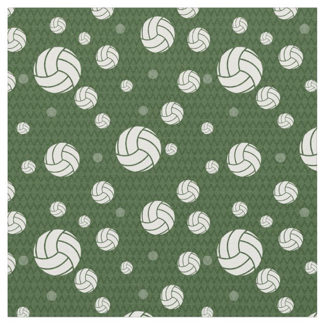 Forest Grönt Volleyball Chevron Patterned Tyg (Närbild)