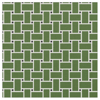Forest grönt weave basket mönster tyg
