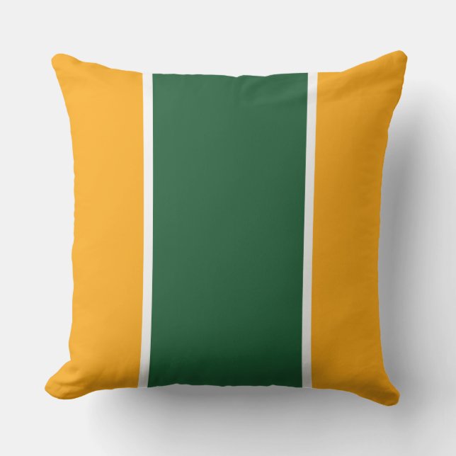 Forest Grönt White Center Gult Orange Kant Kudde (Framsida)