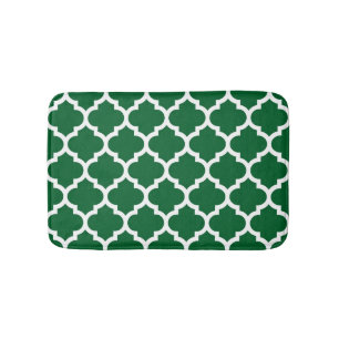 Forest Grönt White Moroccan Quatrefoil Mönster #5 Badrumsmatta