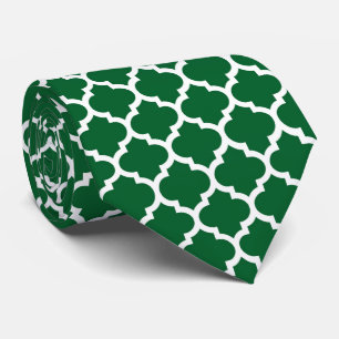 Forest Grönt White Moroccan Quatrefoil Mönster #5 Slips