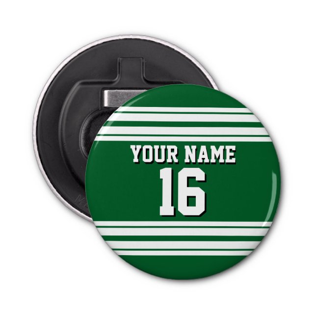 Forest Grönt White Team Jersey Anpassningsbar Numb Flasköppnare (Framsidan)