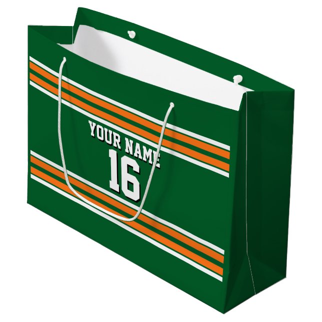 Forest Grönt with Orange White Rand Team Jersey (Framsidan Vinklad)