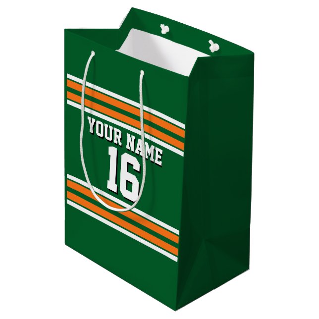 Forest Grönt with Orange White Rand Team Jersey (Baksidan Vinklad)