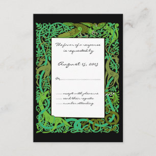 Forest Grönts Celtic Animals Design Bröllop OSA Kort