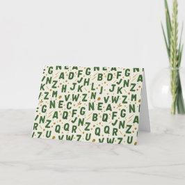 Forest Grove Dark Green Artisan Alphabet Kort