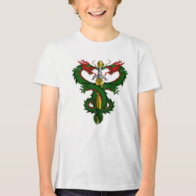 Forest Guardian Dragon Blade T Shirt (Framsida)