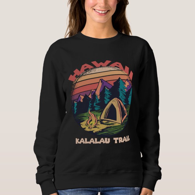Forest Hawaii Kalalau Trail Camping Nature Hiking T Shirt (Framsida)