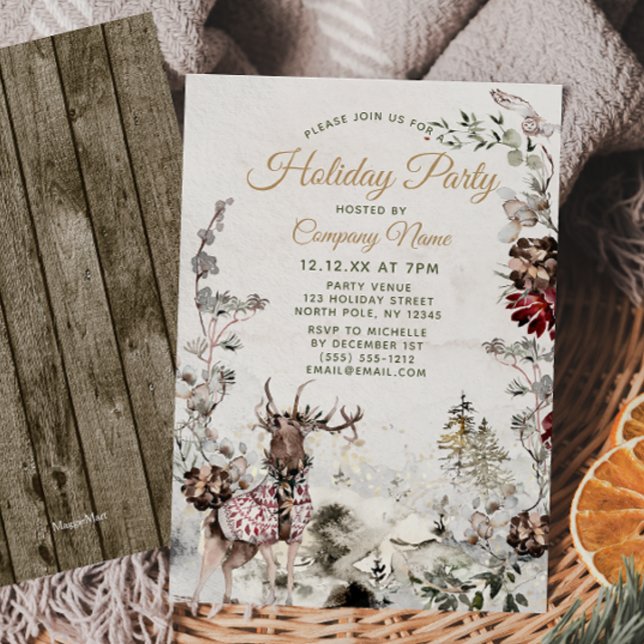 Forest Hjort Corporate Helgdag jul Party Inbjudningar (Skapare uppladdad)