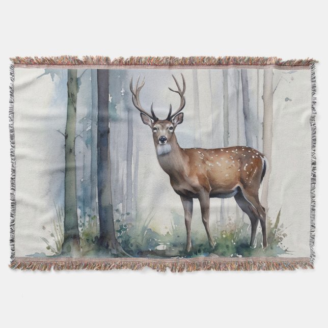 Forest Hjort Throw Blanket Filt (Framsidan)