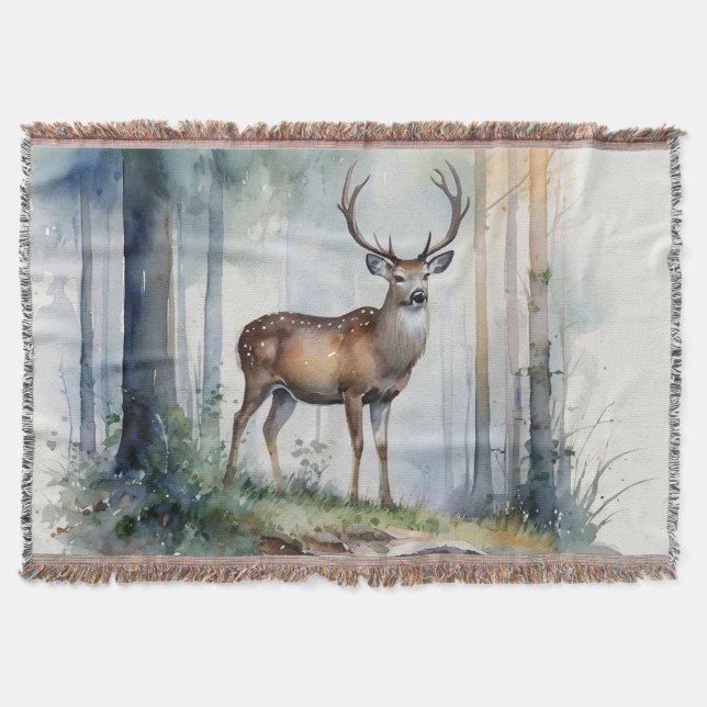 Forest Hjort Throw Blanket Filt (Framsidan)