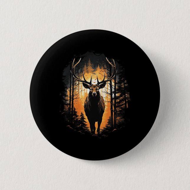 Forest Hjort Wildlife Animal Illustration 1 Knapp (Framsida)