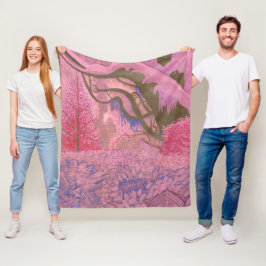 Forest Jungle Rosa Fleecefilt