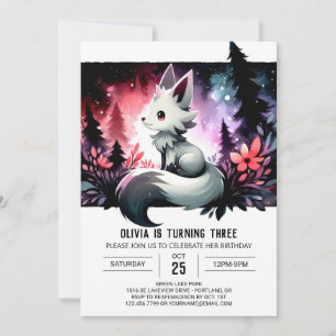 Forest Kids Varg Birthday Inbjudningar