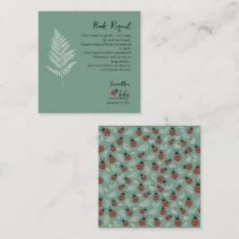 Forest Ladybugs Grönt Baby Shower Bok Request Tilläggskort
