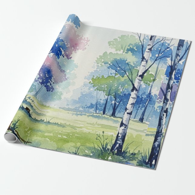 Forest landscape presentpapper (Utrullad)