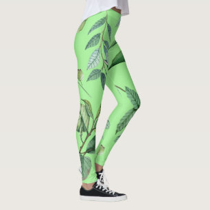 Forest Leggings Träd Löv Nature Yoga Byxor