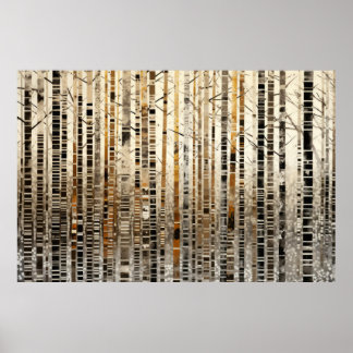 Forest Ligcape Art Decor Paint Mosaic Poster