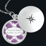 Forest Lila Heart Löv Träd Bröllop Berlockhalsband<br><div class="desc">Forest Lila Heart Löv Träd Bröllop</div>