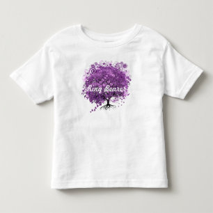 Forest Lila Heart Löv Träd Bröllop Tee