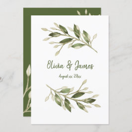 Forest Löv, Greenery, Bröllop Inbjudningar