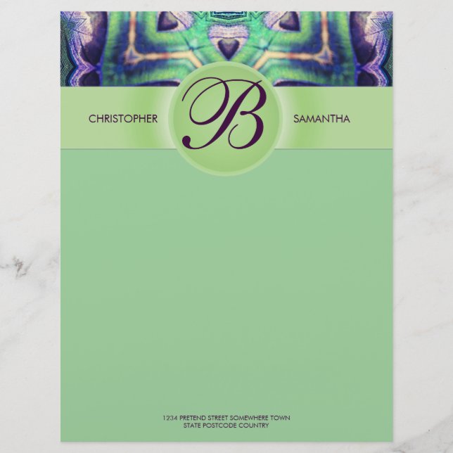 Forest Magic Kärlek Seeds Monogram Letterhead Brevhuvud (Framsida)