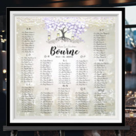Forest Mason Burk Lavender Heart Löv Träd Bröllop Poster