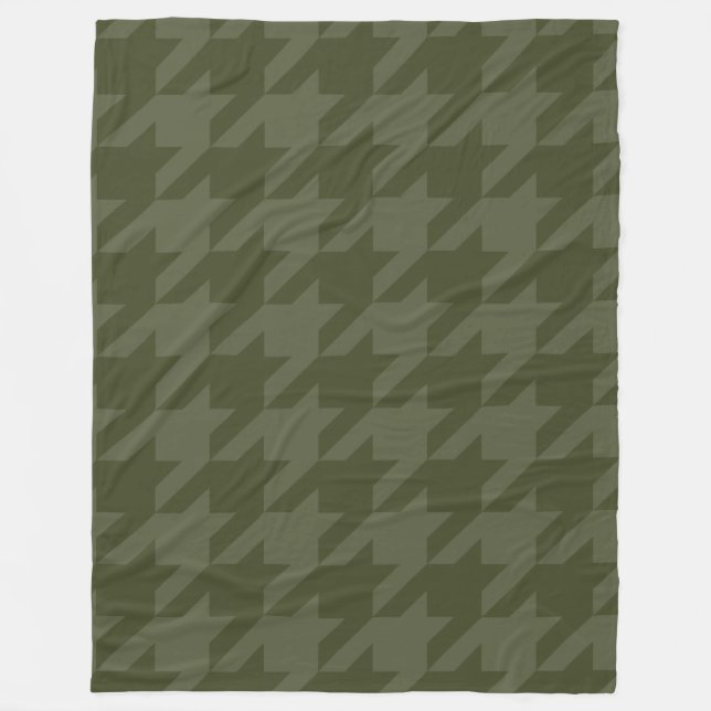 Forest Moss Houndstooth Fleecefilt (Framsidan)