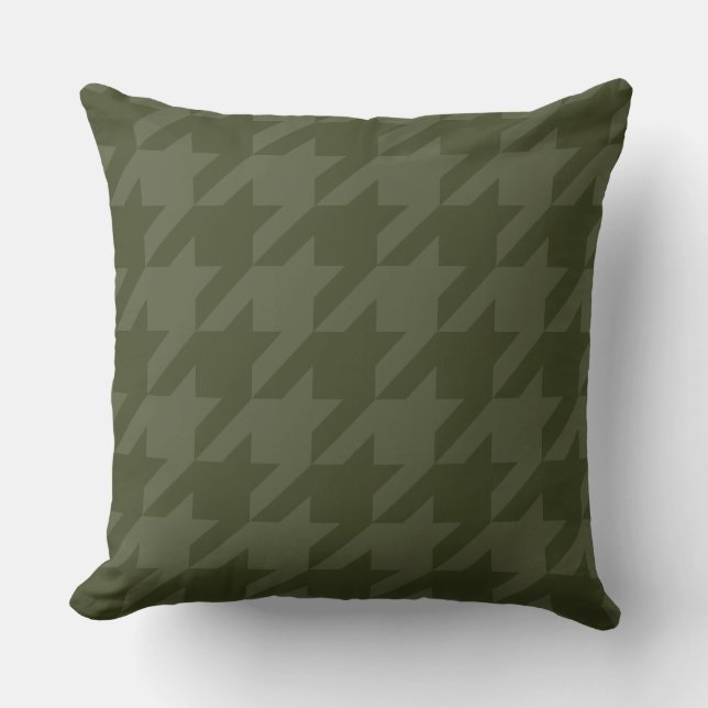 Forest Moss Houndstooth Kudde (Framsida)