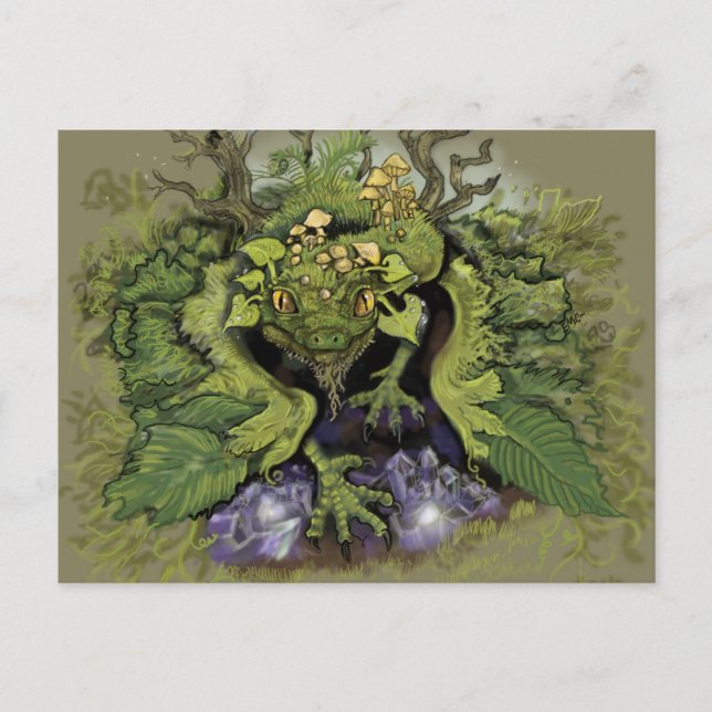 Forest Moss Magic Dragon Vykort (Framsida)