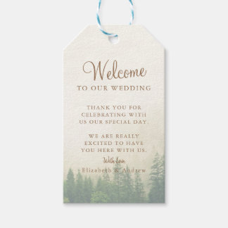 Forest Mountain Bröllop Gift Presentetikett