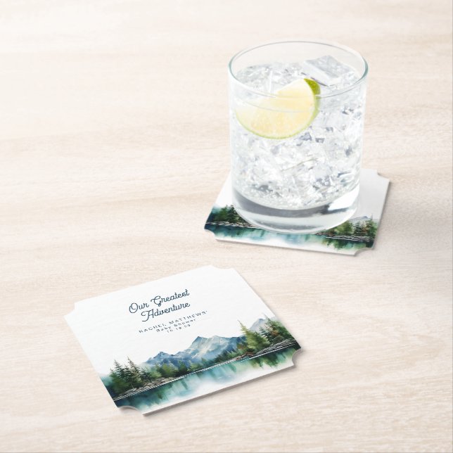 Forest Mountain Rustic Adventure Baby Shower  Underlägg Papper (Insitu)