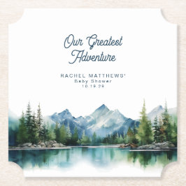 Forest Mountain Rustic Adventure Baby Shower  Underlägg Papper