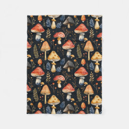 Forest Mushroom och Fern Fleecefilt