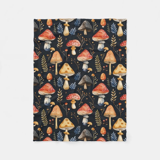 Forest Mushroom och Fern Fleecefilt (Framsidan)