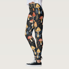 Forest Mushroom och Fern Leggings