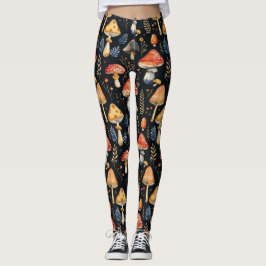 Forest Mushroom och Fern Leggings
