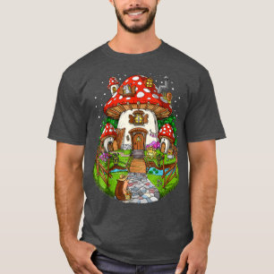 Forest Mushrum House Fantasy Fungi Natature Hippie T Shirt