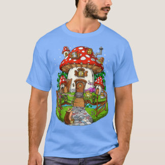 Forest Mushrum House Fantasy Fungi Natature Hippie T Shirt