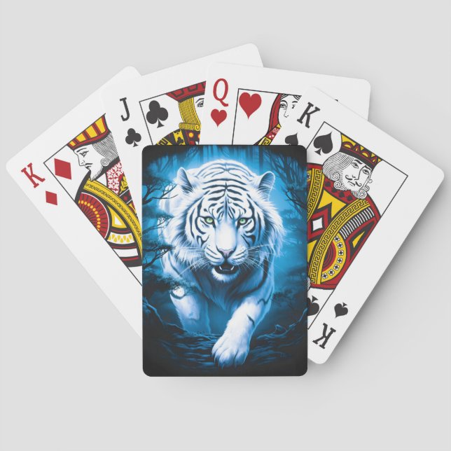 Forest Mystic Vild White Tiger Casinokort (Baksidan)