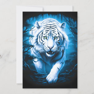 Forest Mystic Vild White Tiger Julkort