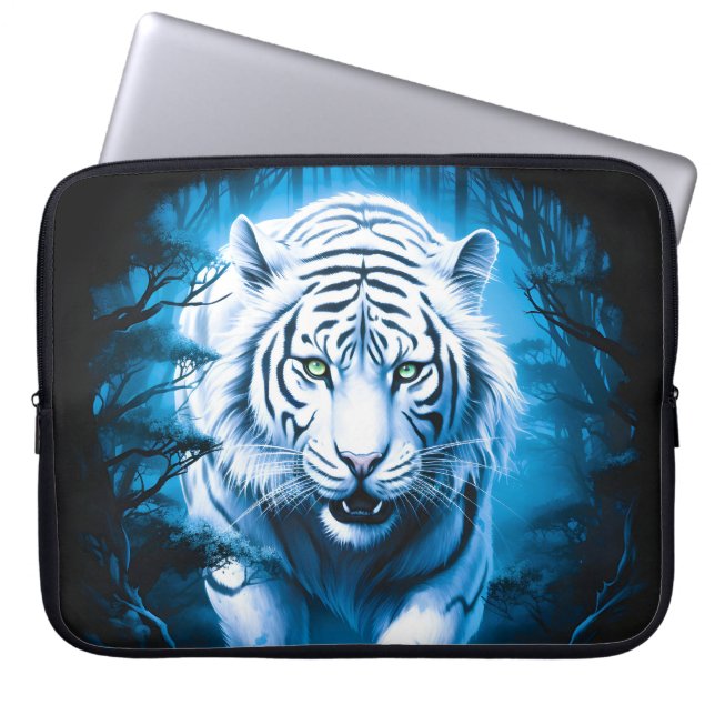 Forest Mystic Vild White Tiger Laptop Fodral (Framsidan)