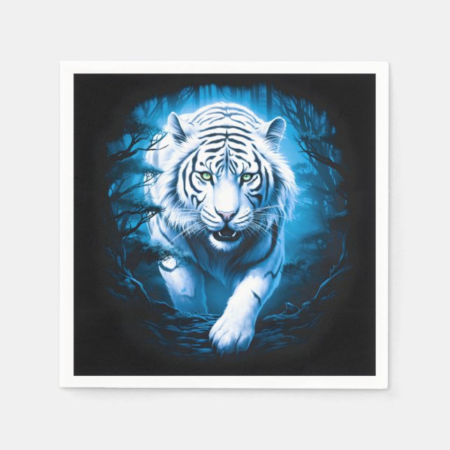 Forest Mystic Vild White Tiger Pappersservett (Framsidan)