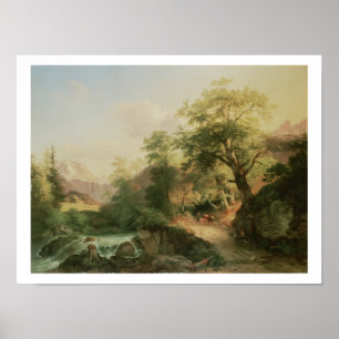Forest nära Wien, 1852 (olja på canvas) Poster