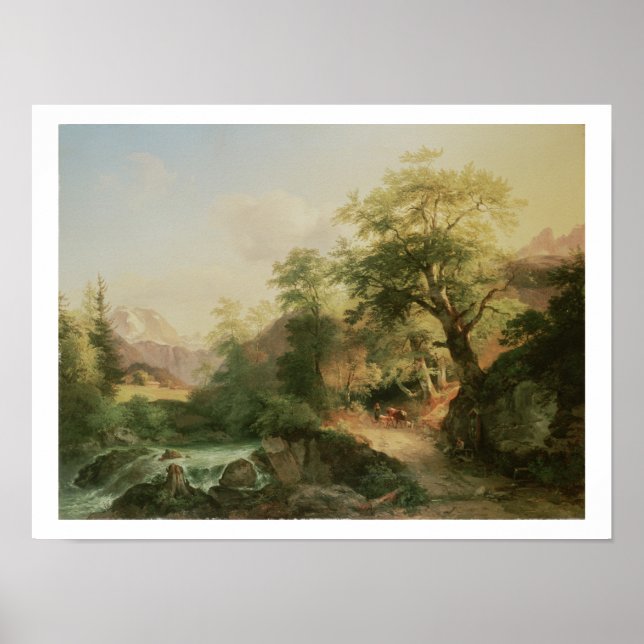 Forest nära Wien, 1852 (olja på canvas) Poster (Framsidan)