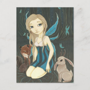 Forest Night - Fairy jackalope-vykort Vykort