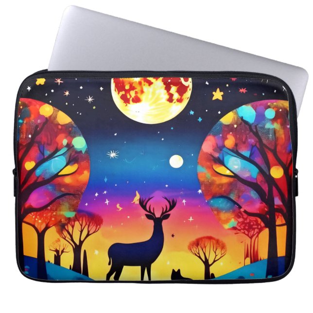 Forest Night Glow Laptop Fodral (Framsidan)