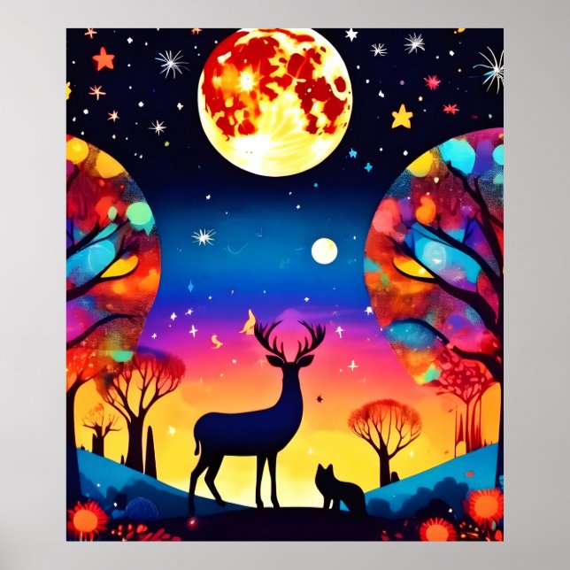 Forest Night Glow Poster (Framsidan)
