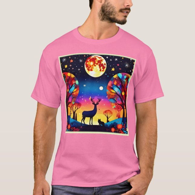 Forest Night Glow T Shirt (Framsida)