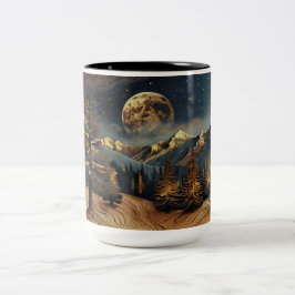 Forest Night Himmel Mugg | Träd med fullt läge och